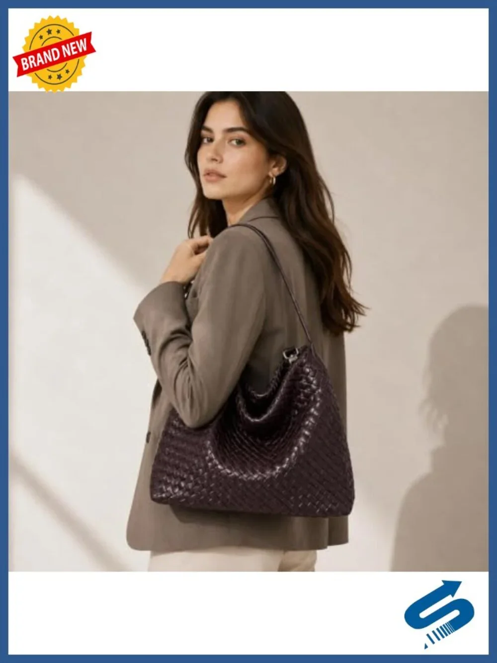 Suede Woven Tote Bag for Women, Roomy Hobo Shoulder Purse Handbag